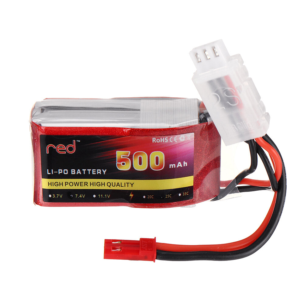 Red 7.4V 500mah/850mAh 2S 25C JST Plug Lipo Battery RC Car Models Spare Parts
