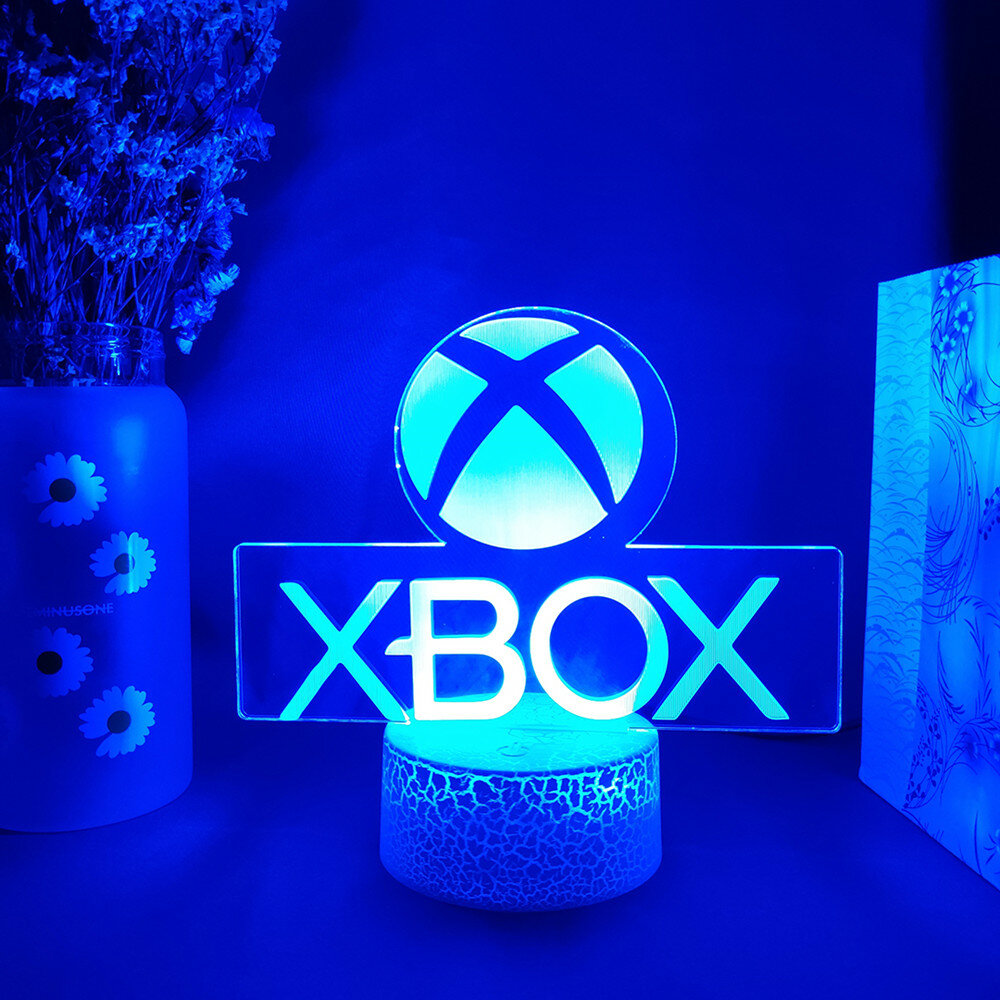 Xbox Game Icon 3D-Illusionslampe Spielzimmer Desktop-Setup LED Sensorleuchten Farbwechsel Computer Hintergrundbeleuchtun