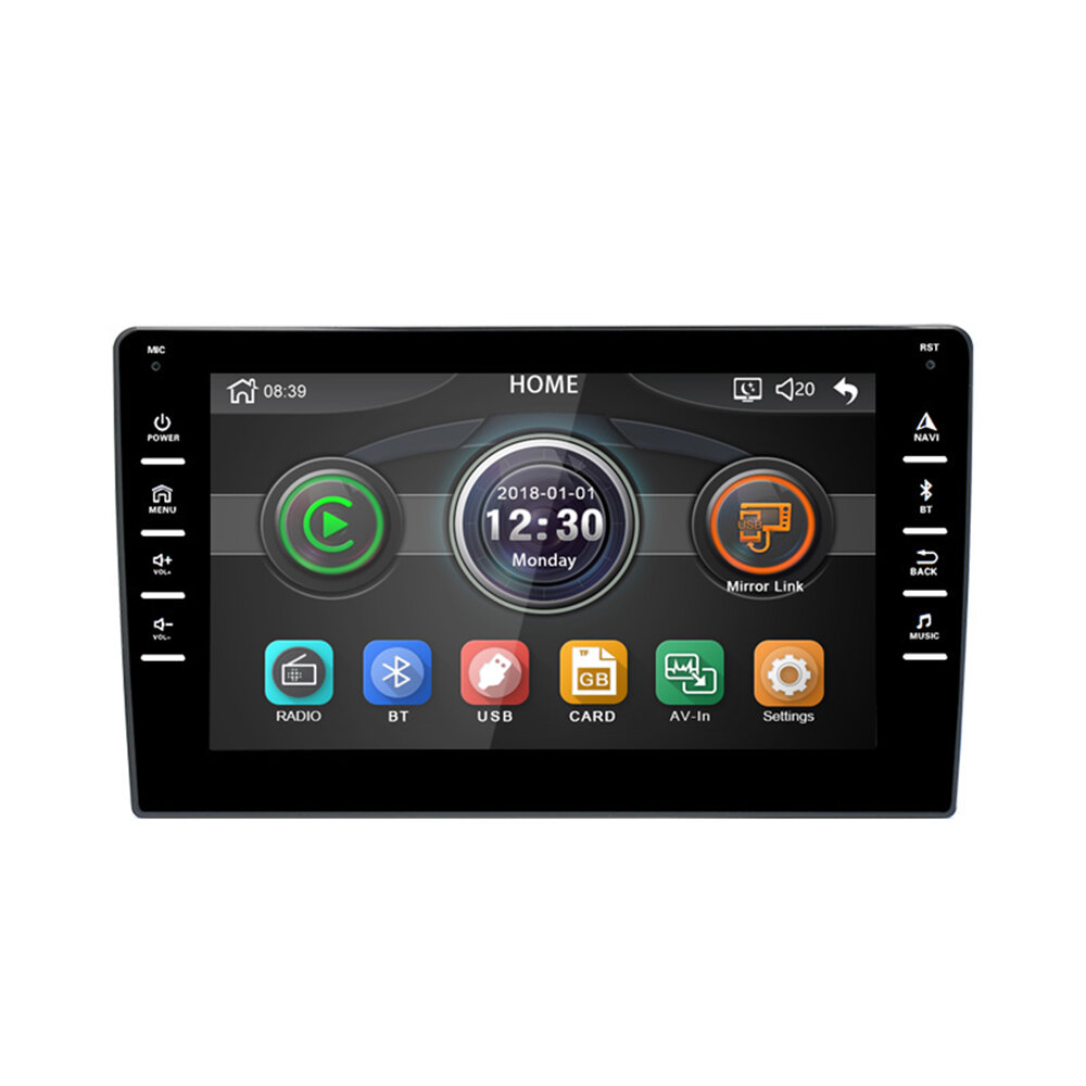 8001-S 9 Inch 1 Din Car MP5 Player Stereo Radio FM bluetooth HD 2.5D 8 inch Touch Screen Car Play Mirror Link Rear Camera input