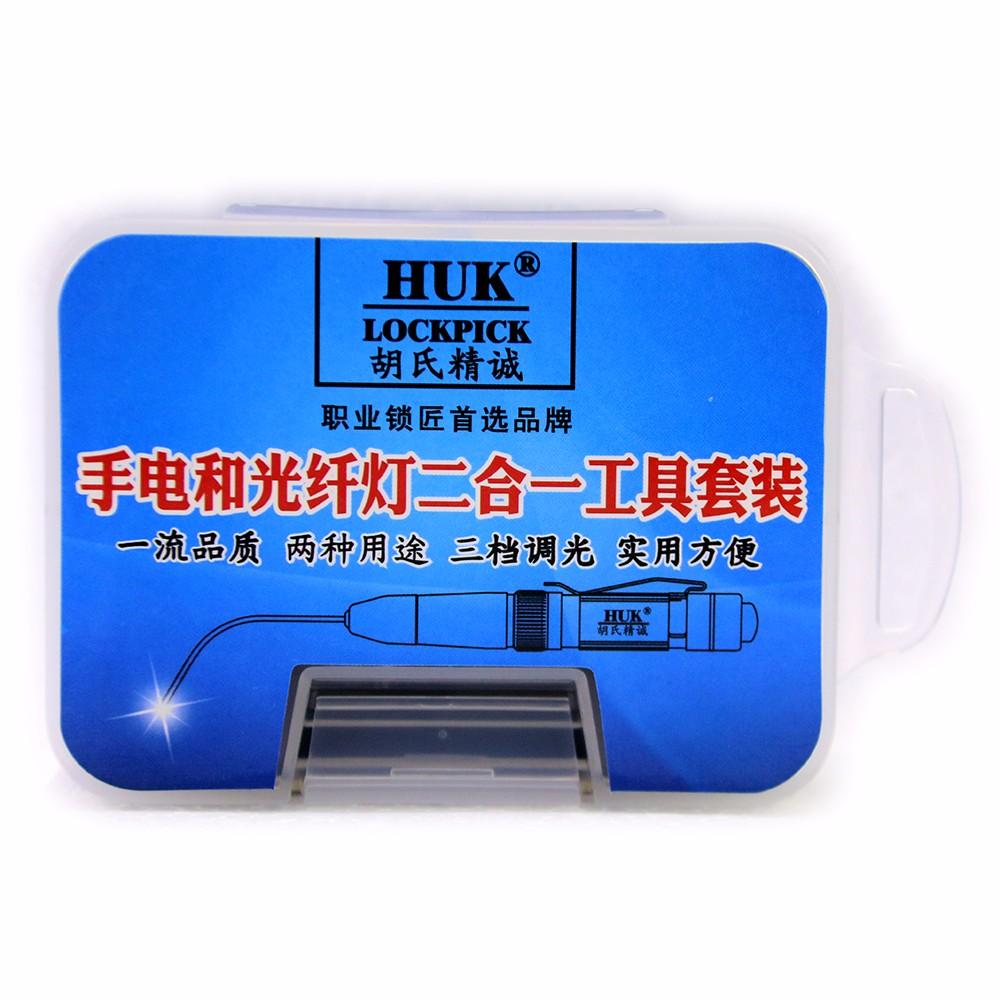 HUK Fiber Optic Flashlight LED light 3 Fibre optic lamp caps for Lock Tools