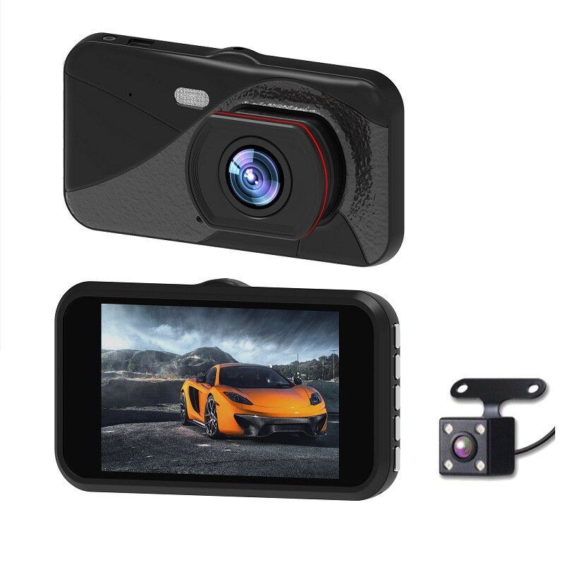 F58 HD 1080P 4 Inch IPS Display Car DVR Dash Cam Dual Lens Recording Reversing Image G-sensor Motion Detection