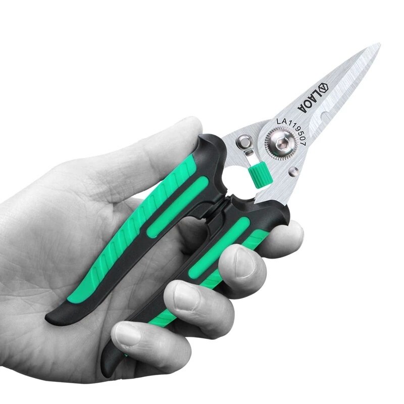 LAOA Multifunctional Scissors with safety Lock Stainless Shears Cutting Leather Wire cutters Household scissors