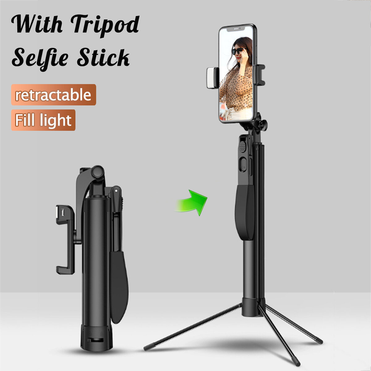 

Bakeey Universal Штатив bluetooth Дистанционный Shutter Telescopic Selfie Палка Portable Durable Штатив Selfie Палка