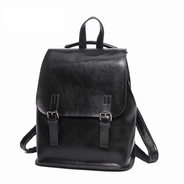 vintage cow split leather backpacks waterproof travel school bag Sale ...