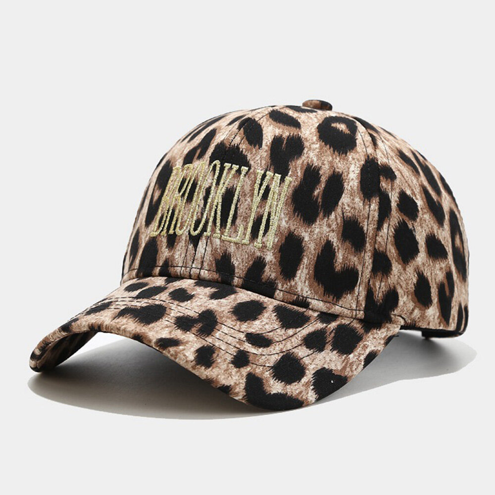 Unisex Cotton Adjustable Embroidery Logo Letter Casual Fashion Leopard Print Outdoor Sunshade Couple Hats Baseball Hats