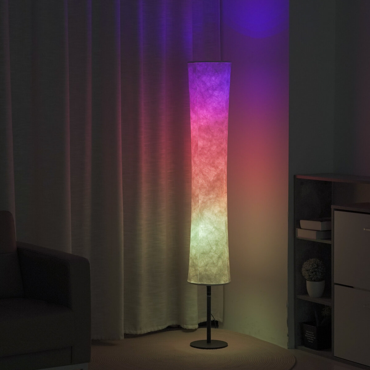 57 slimme LED-vloerlamp RGB muziekstof staand dimbaar licht APP + afstandsbediening