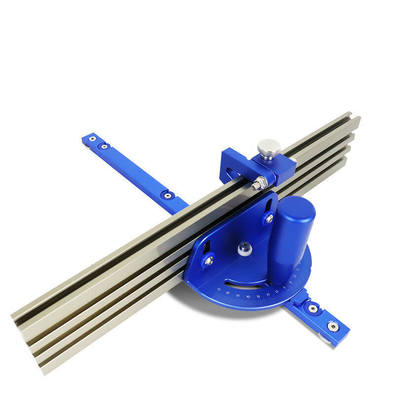 Medidor de esquadria para carpintaria com cerca de perfil e régua de montagem de bloqueio para serra de mesa Roteador Se