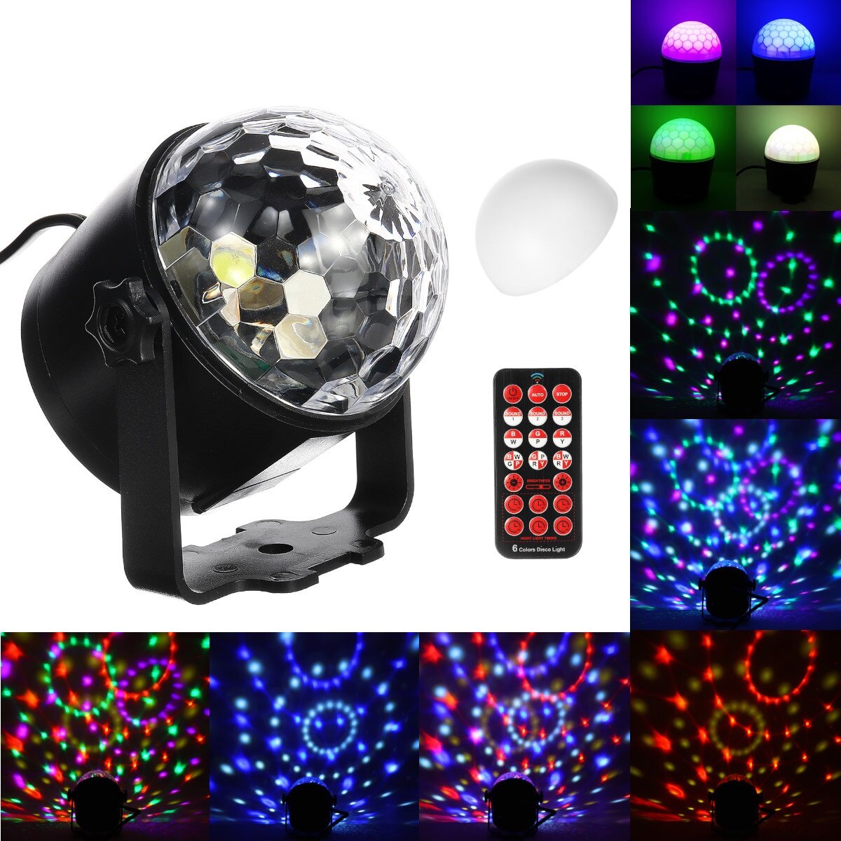 6W 100-240V LED Disco Ball Feestverlichting Strobe DJ Sound Activated Bulb Club Dance Lamp Decor