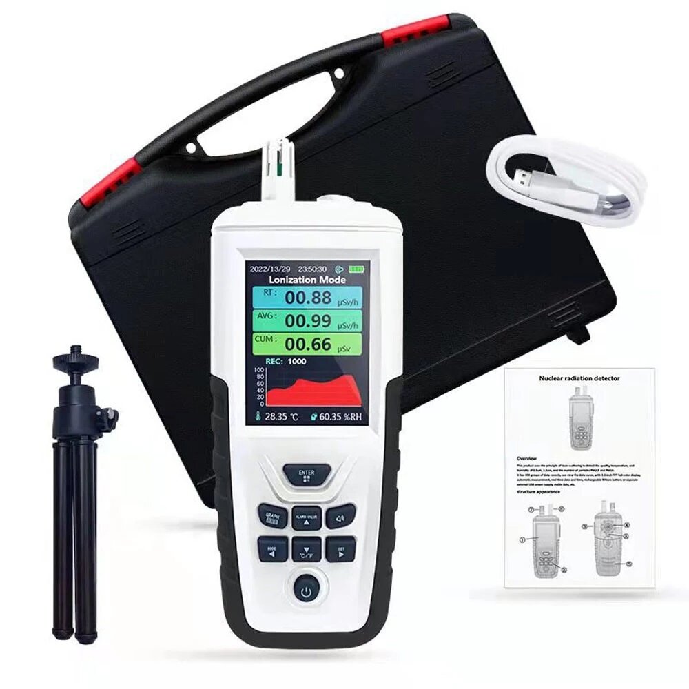 3.2inch LCD Backlight Display Multifunctional Nuclear Radiation X    Rays Tester Electromagnetic Rad