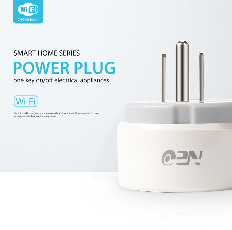 10A Tuya Mini Smart Plug WiFi Smart Socket US Plug Type Power Monitor Draadloze bediening Compatibel