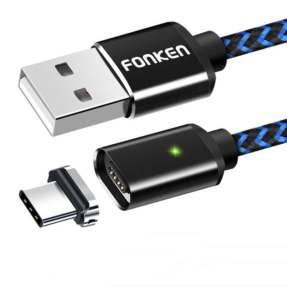 

FENKON 2.4A Micro USB Type C Магнитный Nylon Плетеный кабель для быстрой зарядки данных для Oneplus 7 Pocophone HUAWEI P