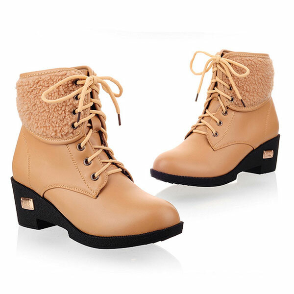 us size 5-12 winter women casual short boots lace up outdoor fashion ...