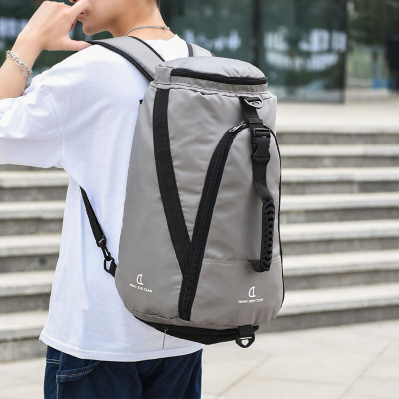 Unisex Nylon Waterproof Wear-resistance Outdoor Brief Large Capacity Basketball Storage Bag Travel Bag Gym Bag Backpack