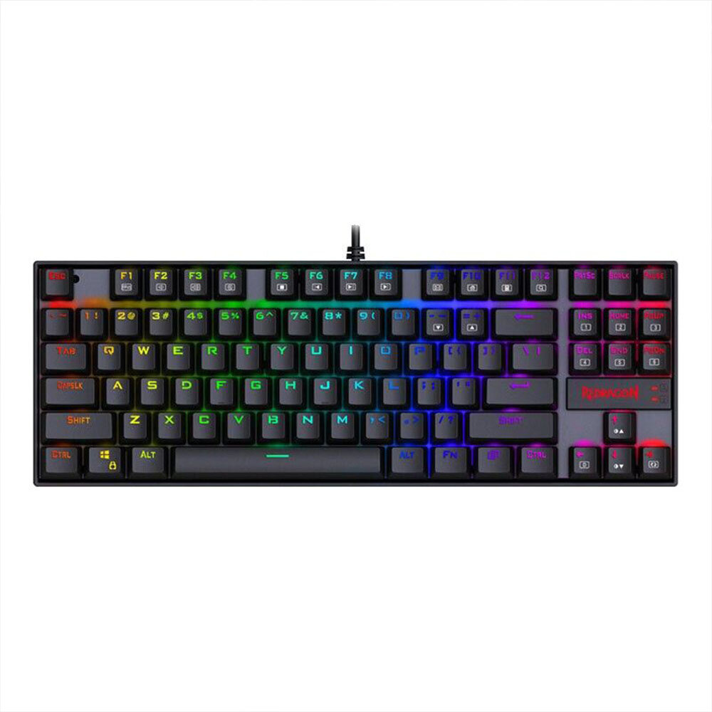 

Redragon K552 87 клавиш Механический Игровой Клавиатура Проводной USB Водонепроницаемы Горячая замена NKRO Разноцветная