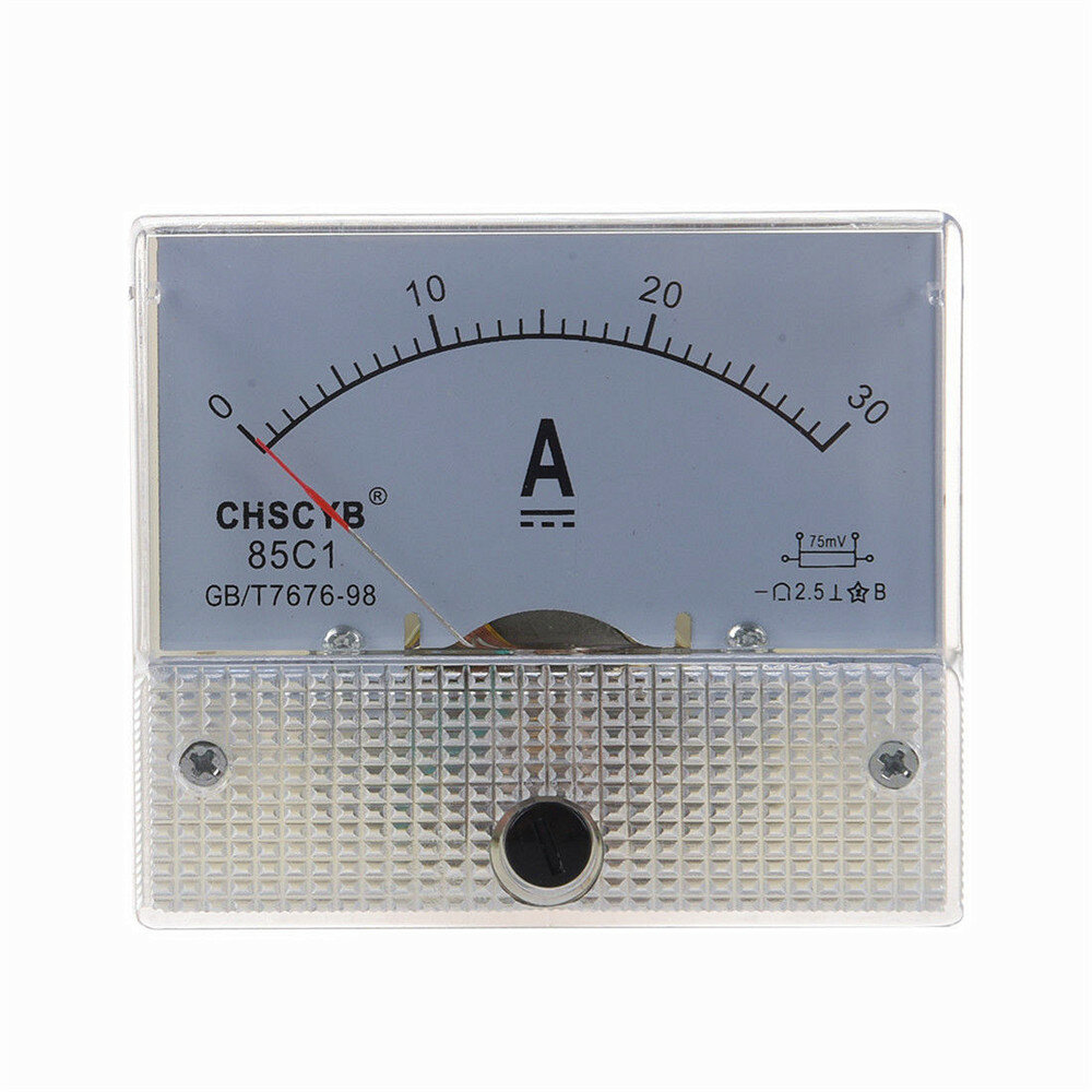 TS-0421 85C1-DC30A DC-stroommeterpaneel Draagbaar 0-30A Amp?remeter Duurzaam analoog amp?remeterpane