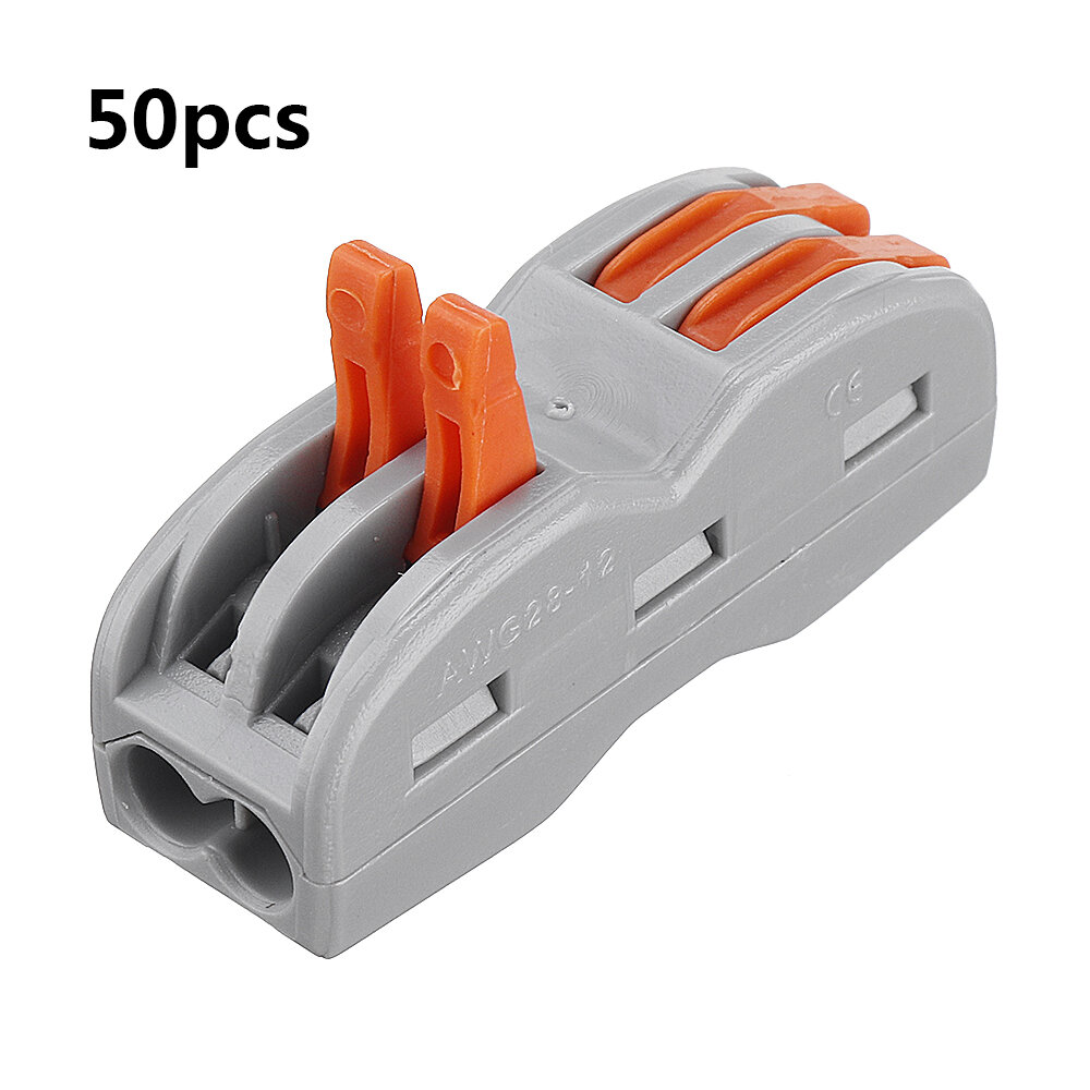 

50pcs 2Pin Wire Docking Connector Termainal Block Universal Quick Terminal Block SPL-2 Electric Cable Wire Connector Ter