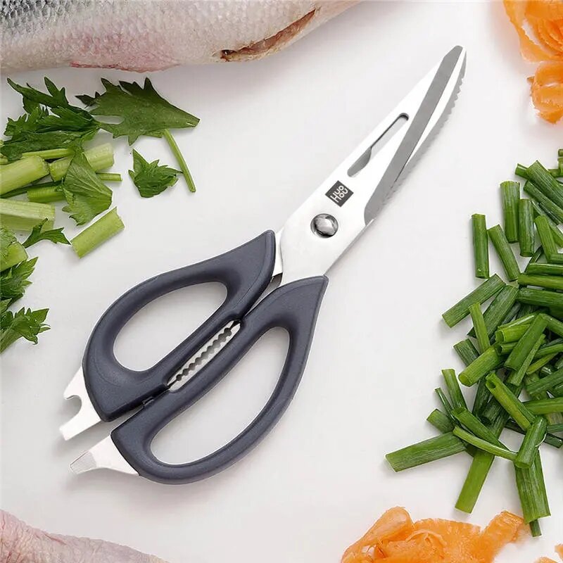 

Huohou 30Cr13 кухонные ножницы из нержавеющей стали нескользящие Инструмент комплект ножницы для фруктов и мяса ножницы