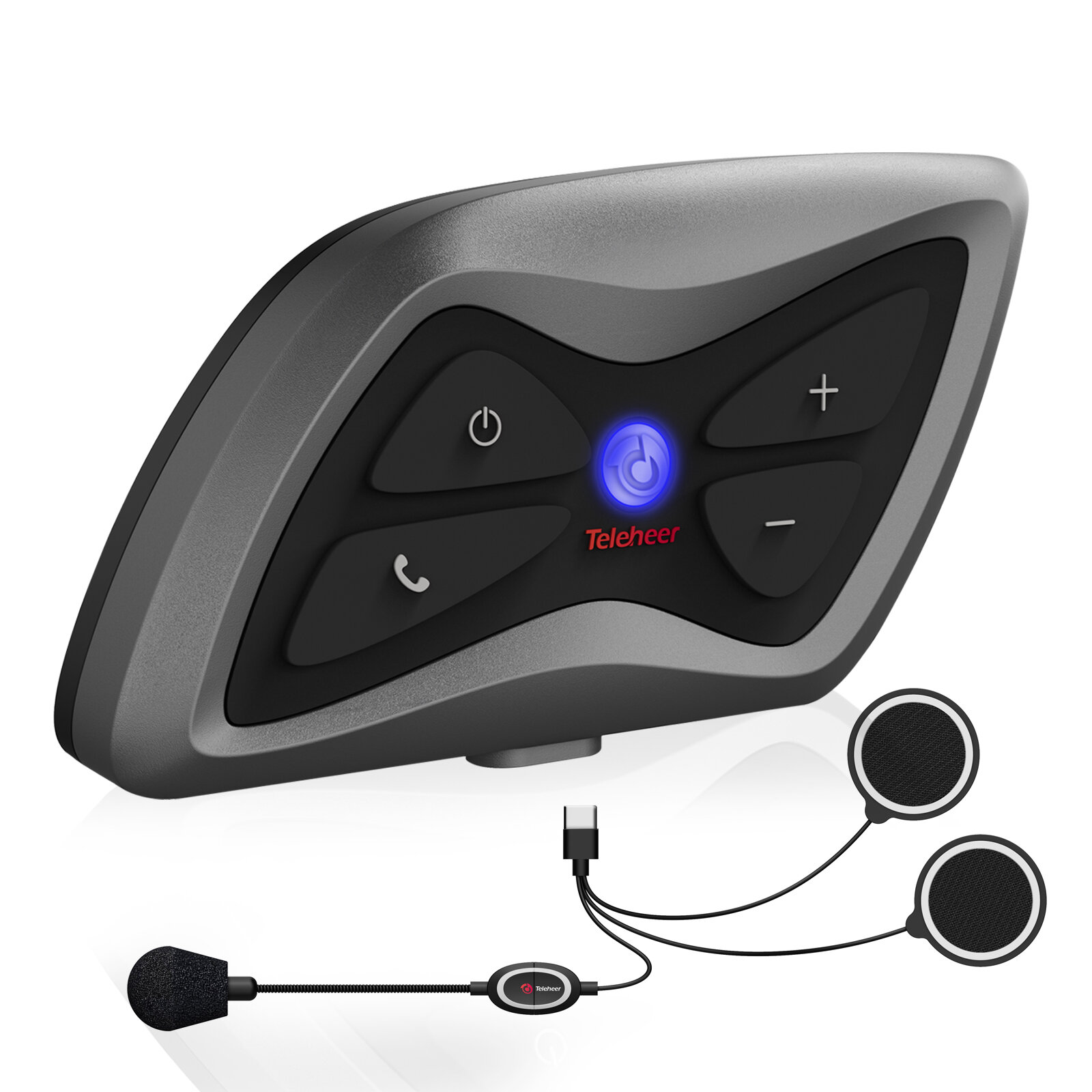 T6 PLUS 1500M Motorcycle Helmet Intercom Walkie-talkie Waterproof bluetooth Real-time Headset Speaker