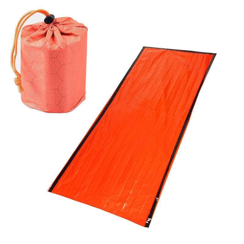 IPRee® 200x90cm Sac de couchage individuel en film d'aluminium PE pliable, tapis de premiers soins d'urgence avec sac de rangement.