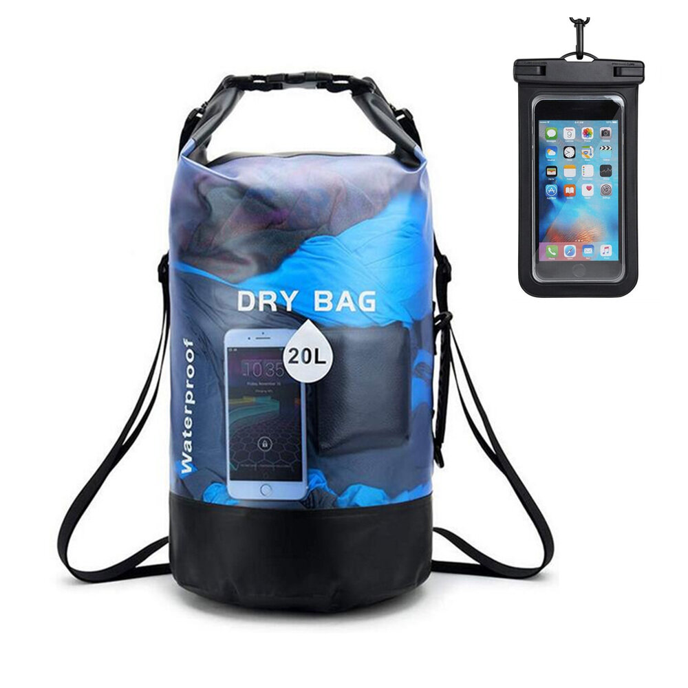 

IPRee® 10/20L Waterproof Dry Bag Lightweight Dry Storage Backpack with 6.5inch Phone Bag for Travel Floating Sailing Boa
