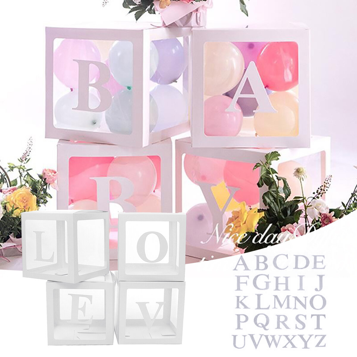 4PCS/Set DIY Transparent Box Latex Balloon for Boy Girl Baby Shower Wedding Birthday Party Decoratio