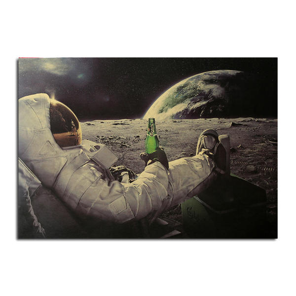 

Astronauts and Cola Poster Kraft Paper Wall Poster DIY Wall Art 21 inch X 14 inch