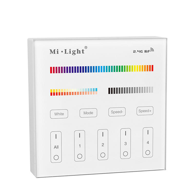 

Mi Light T4 4-зонный RGB + CCT смарт-панель RF контроллер для LED полосы света Лампа лампы AC110 / 220V