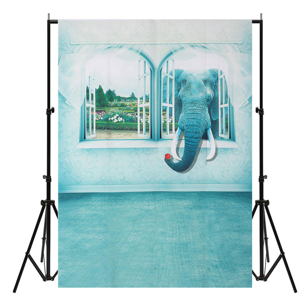3x5FT 5x7FT 3D-effect Blauwe olifant Fotografieachtergrond Studio Propachtergrond