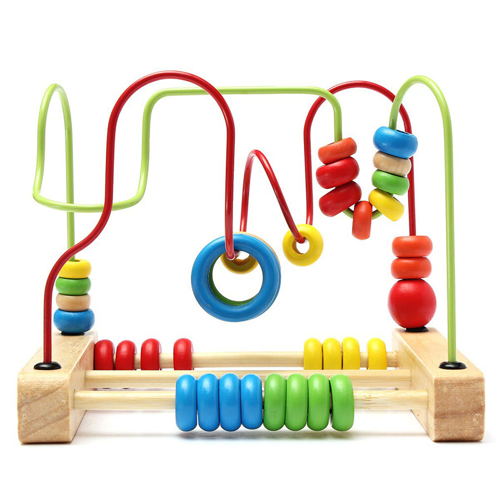 Toddlers Bead Maze Roller Toys Wooden Children Abacus Beads Game Preschool Educational Toy Gift for Boys Girls Baby