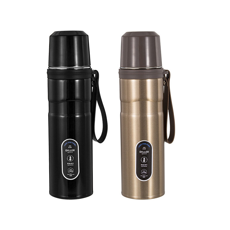 DILLER 750ML Large Capacity Thermos Double Layer Thermal Insulation Eco-friendly Vacuum Flask Stainless Steel Travel Insulated bottle