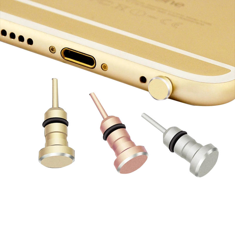 2-in-1 Metal Dust Plug Earphone Port Sim Card Tray Eject Pin Needle For iPhone 6 Android Smartphone