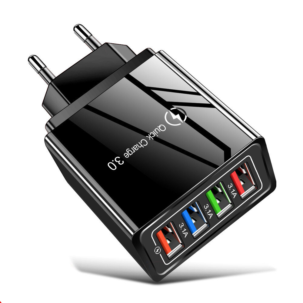 

УСЛИОН 3.1A, 4 порта USB, быстрое зарядное устройство для путешествий, настенный адаптер ЕС для iPhone 14 14 Plus 14 Pro