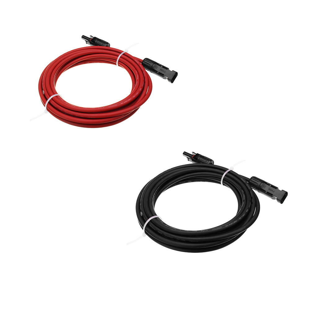 1 Paar Schwarz und Rot Solarpanel Verlängerung Kabel Draht Cord MC4 12AWG 5m/10m 