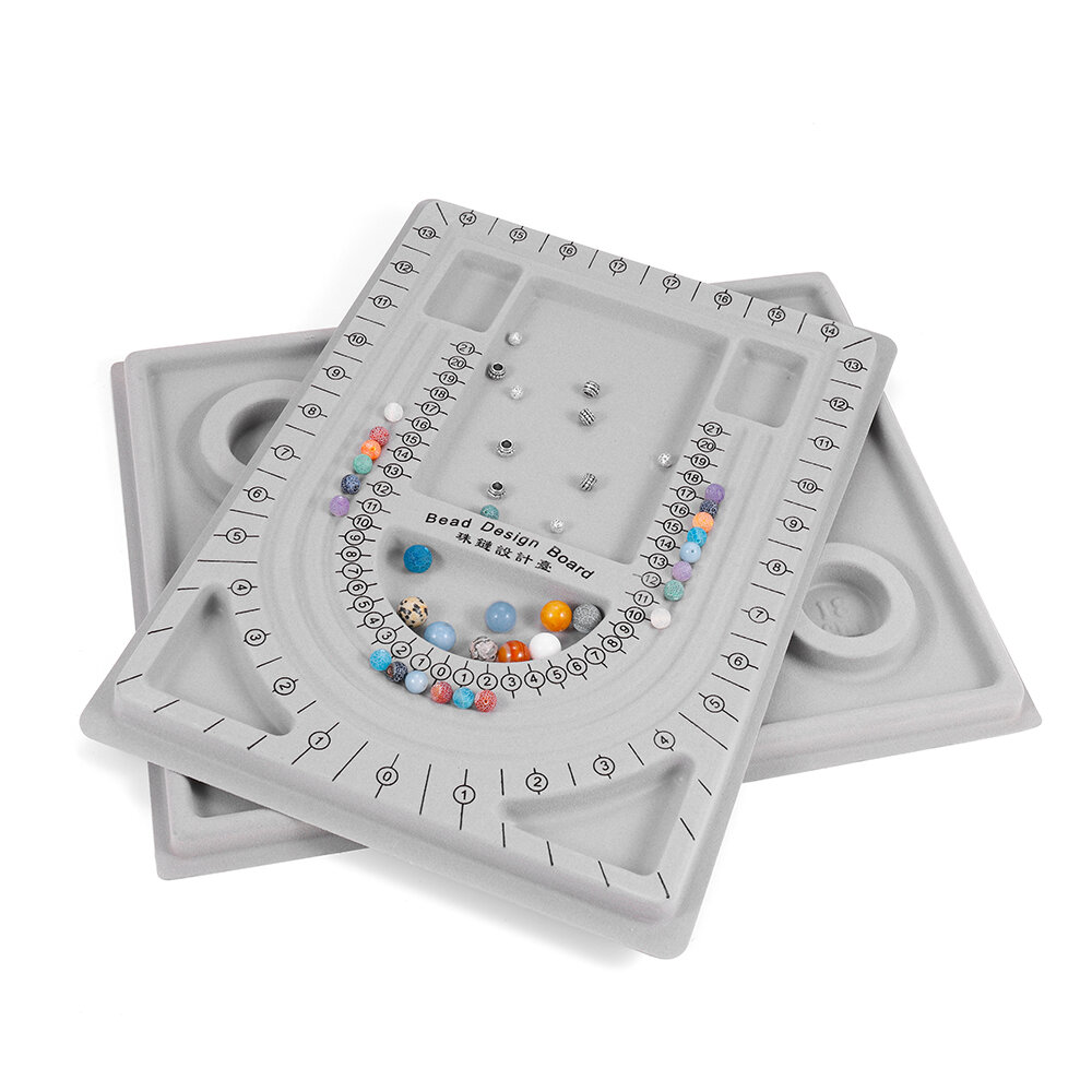 Grijs stroomden kraal bord voor DIY armband ketting kralen sieraden maken organisator lade ontwerp C