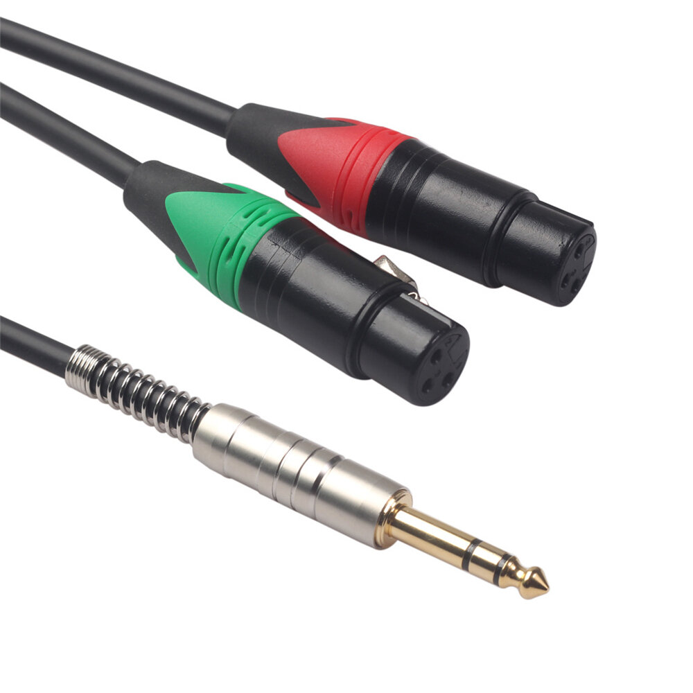

REXLIS TC030KY03-03 Audio Cable 6.35mm Male to Dual XLR Female Microphone Cable XLR Audio Cord 0.3m for Mic Tuning Mixer