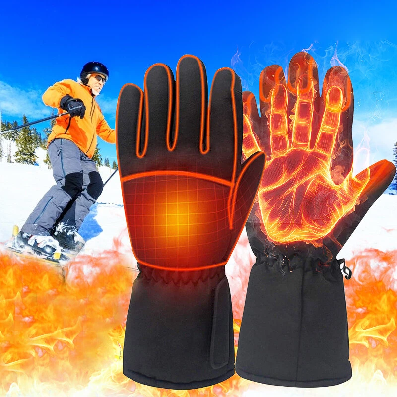 IPRee® 1 Pair Electric Battery Heated Gloves Waterproof Touchscreen Warm Gloves Full Finger Heating Thermal Gloves Ski Bike Mobile Phone Motorcycle Gloves Winter for Men and Women
