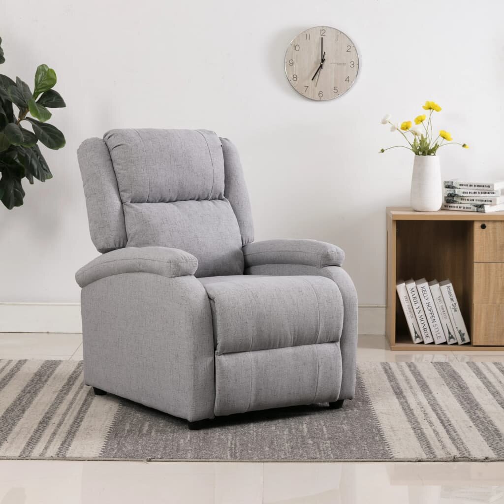 TV Recliner Chair Light Gray Fabric