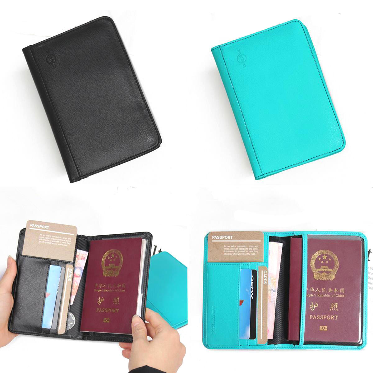 RFID Блокировка PU кожаный держатель паспорта 9 слот ID кредитной карты Чехол Travle кошелек