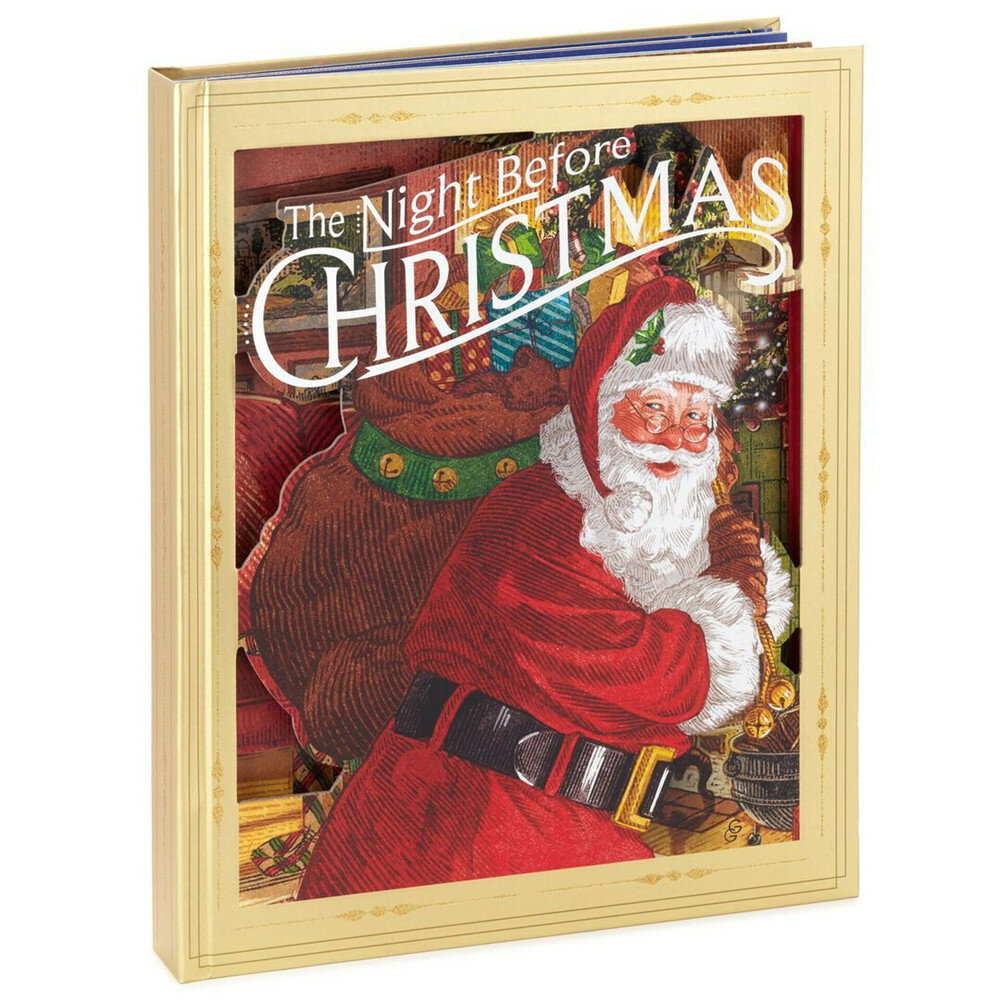 Kerstboek met licht geluid op kerstavond De nacht voor kerstversiering Nieuwjaarsgeschenken voor kin