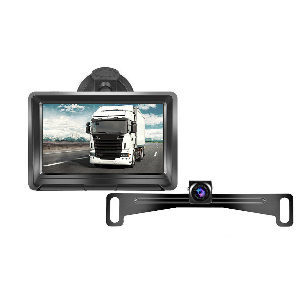 5 Inch AHD Wired Monitor 1080P Camera LCD Display Reversing Image IP69 Waterproof for Car Truck Bus