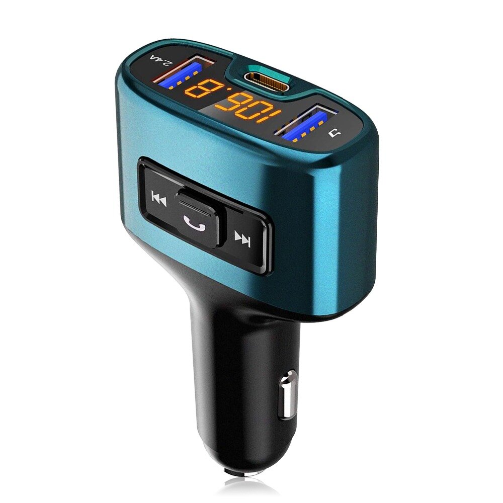 

Bakeey C52S Car Wireless HandsFree Kit bluetooth FM Transmitter Car MP3 Player Type-C PD 18W Fast Charging Audio Dual US