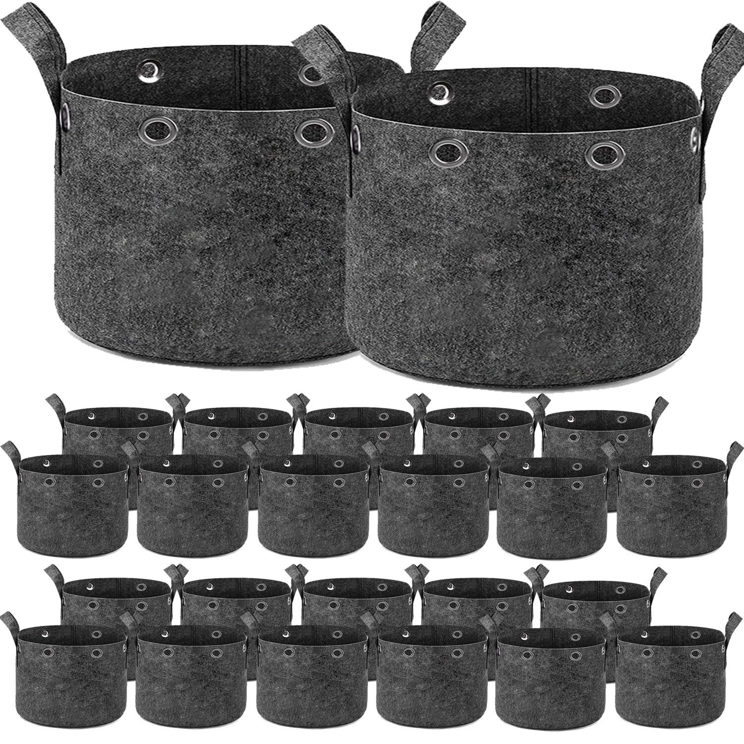 

5-Pack 5 Gallon Grow Bags Heav Duty Thickened Nonwoven Plant Fabric Pots With Handals