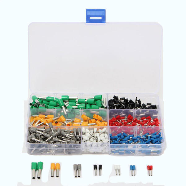 600Pcs Isolated Cord End Terminal Bootlace Cooper Ferrules Kit Set Wire Copper Crimp Connector