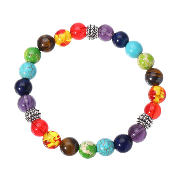 

8mm Colorful Balance Beads Balls Yoga Reiki Prayer Gemstone Chakra Heart Bracelet Gift for Women