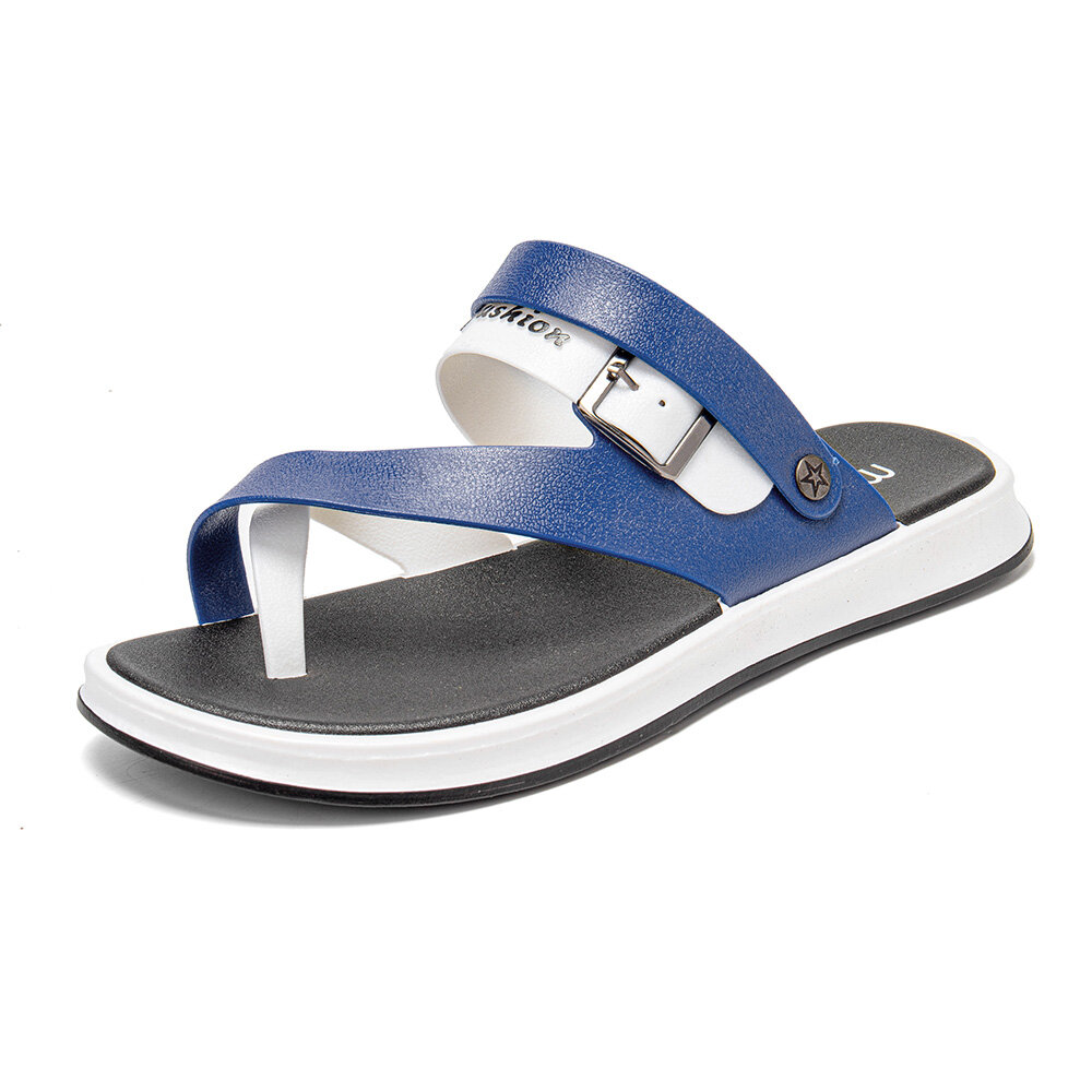 Men Breathable Non Slip Two Ways Toe Ring Casual Beach Sandals