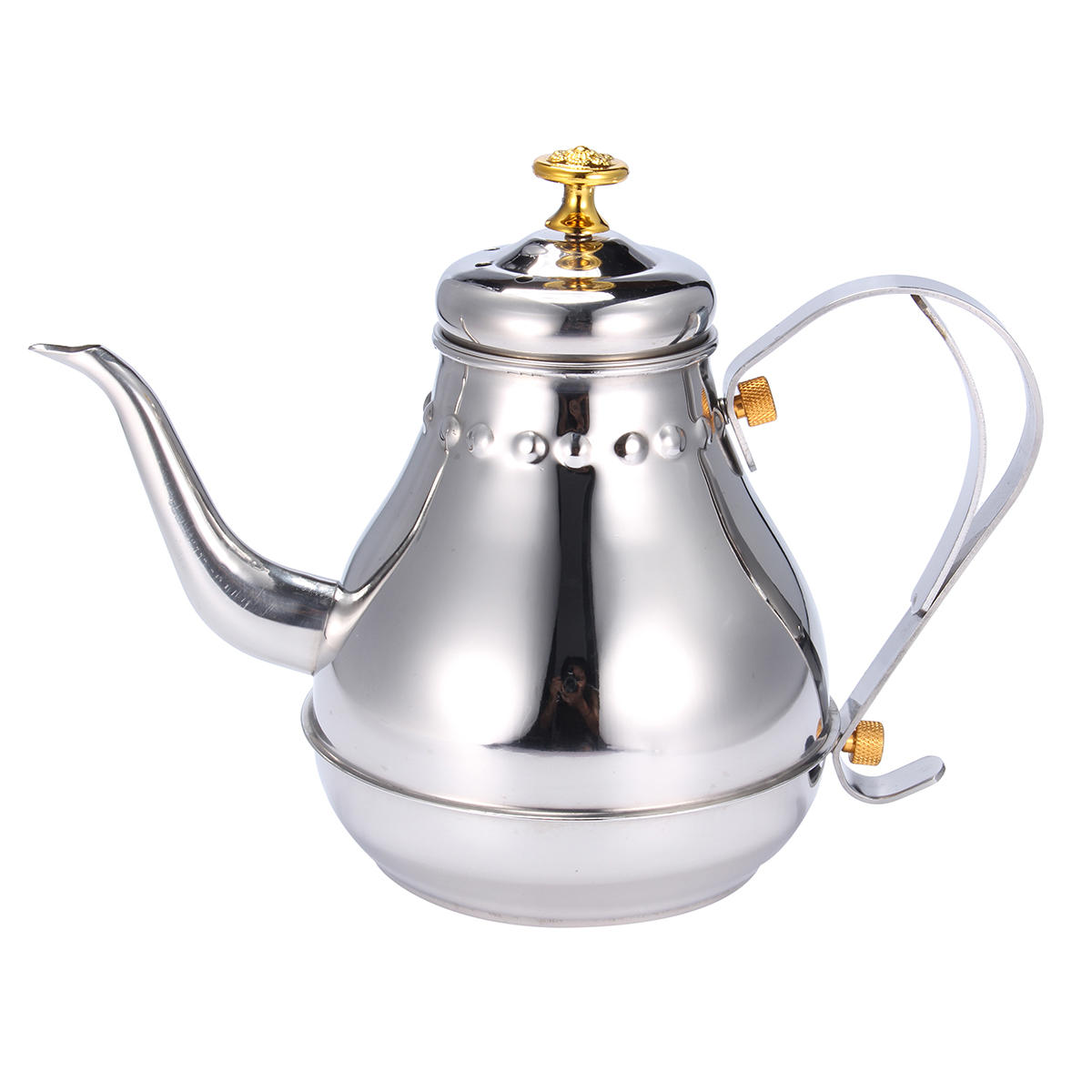 Zilver 1.2L Capaciteit Roestvrij Staal Koffie Druppels Ketels Thee Filter Pot Teahouse