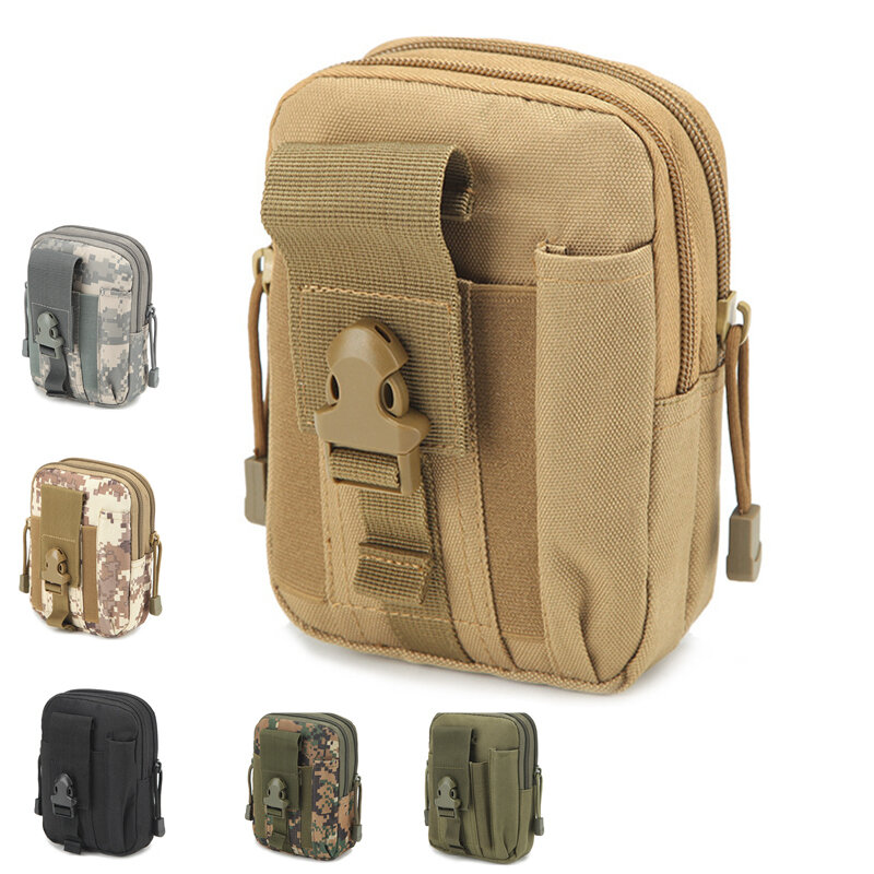 Pacote de bolsas de cintura tática EDC para uso externo de 5,5 polegadas para celular masculino Caso bolsa porta-carteira para esportes acampamento caminhadas