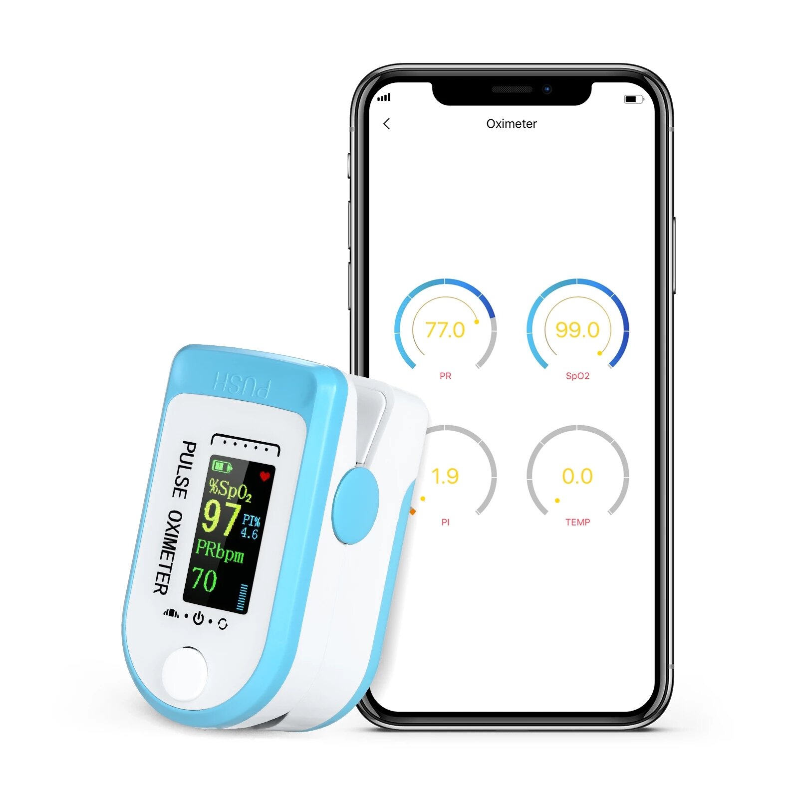 

Bluetooth Fingertip Pulse Oximetro SpO2 PR PI Oximeter De Dedo Android IOS APP Насыщение крови кислородом Сердце Оксимет