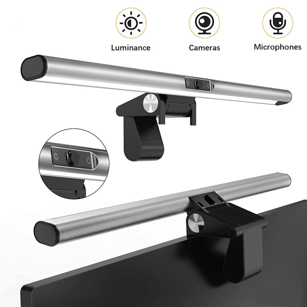 Mechzone M1 1080P Webcam Monitor Screen Light Hanging Light Bar Brightness Adjustable Monitor Lamp w