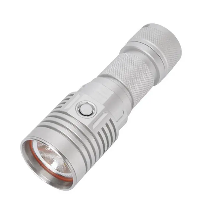 HaikeLite SC02 II MTG2 2000Lumens USB Rechargeable Stainless Steel Head LED Flashlight 26650 - Silver